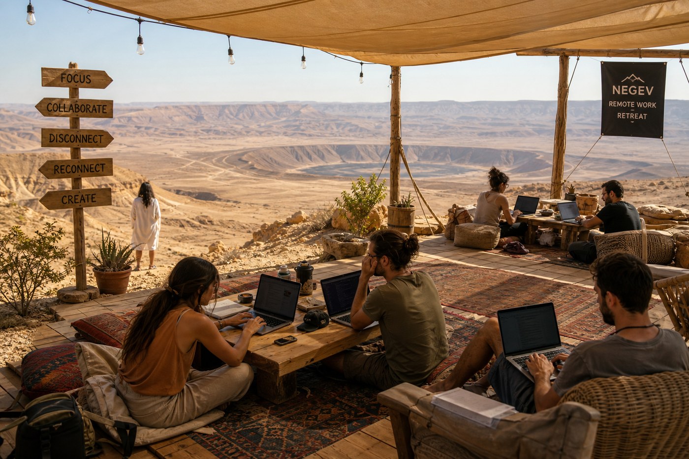 Outdoor desert workspace