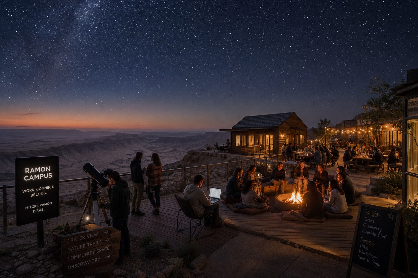 Stargazing at night